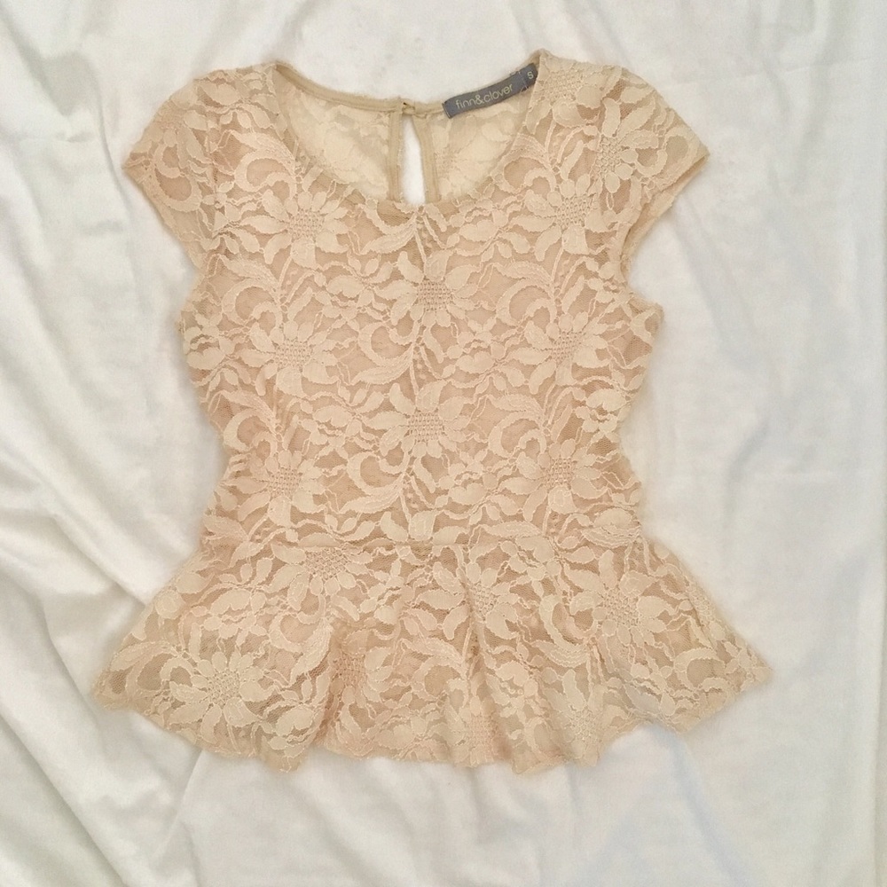 Finn & Clover Lace Peplum Top